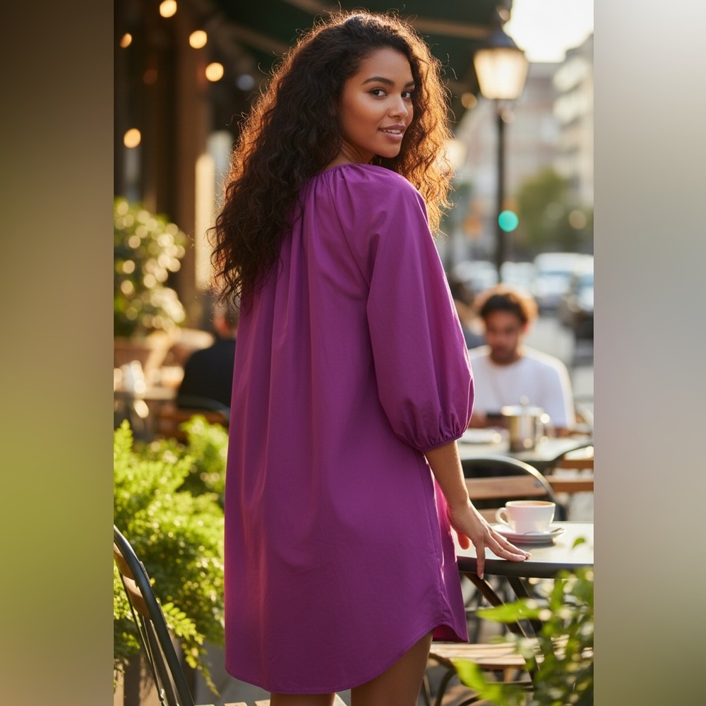 Wilfred Vibrant Hot Raspberry Dress Vacation Beachcore Casual Midi Dress Sz XS - Picture 2 of 11